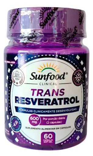 Trans Resveratrol Sunfood 60 Caps Antioxidante Natural 600mg - It Suplementos