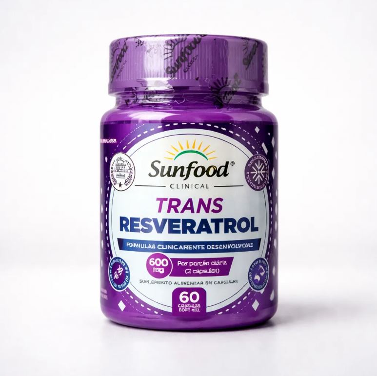 Trans Resveratrol Sunfood 60 Caps Antioxidante Natural 600mg - It Suplementos